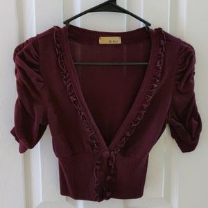 Burgundy crop sweater